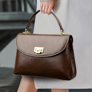 High Quality Leather Women's Handbag Brand Kangaroo Fold Crossbody Bag Large Capacity Tote BagsKAIDIFEINIROO Shoulder Bag