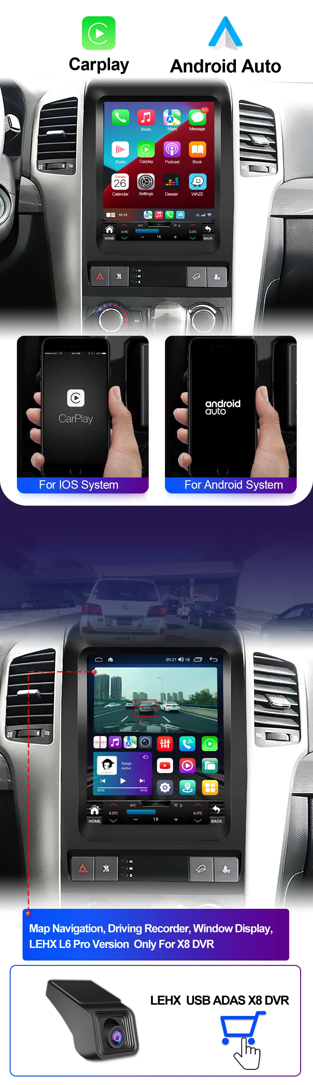 LEHX L6pro 2 Din Android 12 Auto Stereo for Chevrolet Captiva