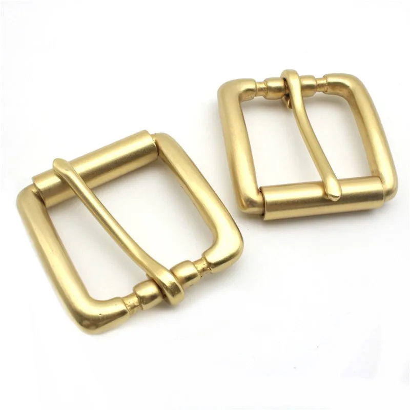 Strong Solid Brass Belt Buckle 40mm Single Prong Square Belt Roller