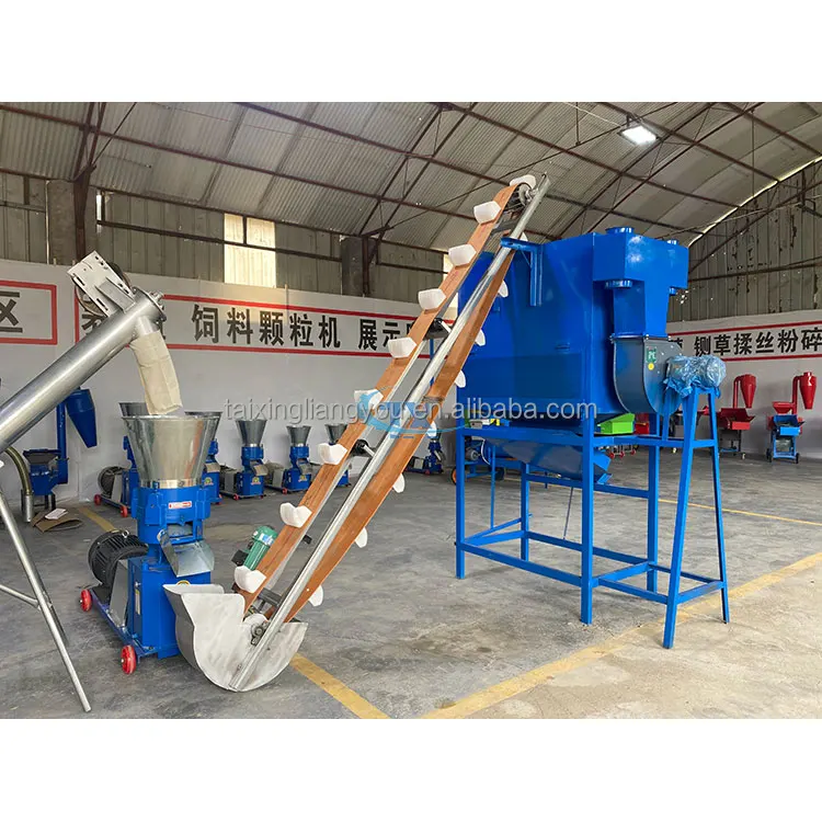 1ton/h Poultry Feed Processing Machines - Animal Feed Pellet Plant ...