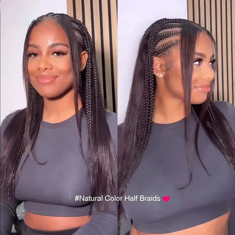 Extension per capelli umani Remy brasiliani lisci e setosi, sfusi, per trecce, neri naturali_voghion.com