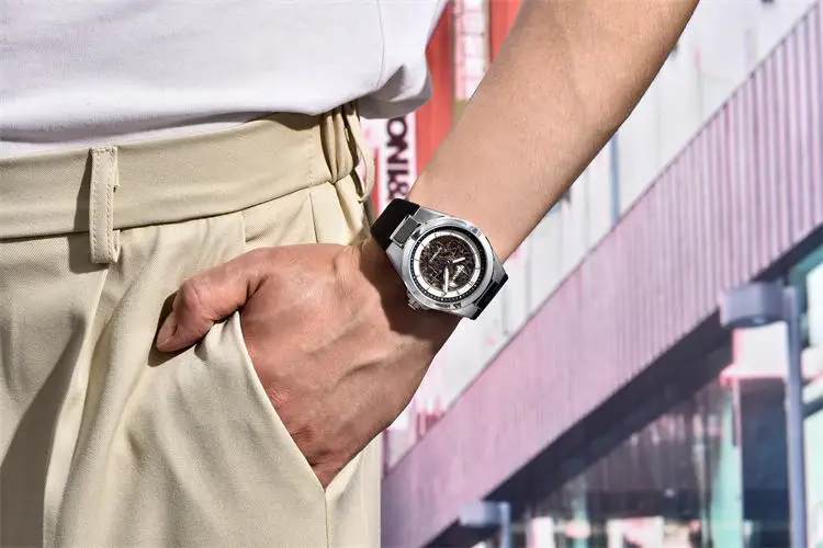 Часы Benyar 5207M, роскошные мужские часы с механизмом, горячая распродажа, ремешок из натуральной кожи, водонепроницаемые, автоматические, полые, деловые часы