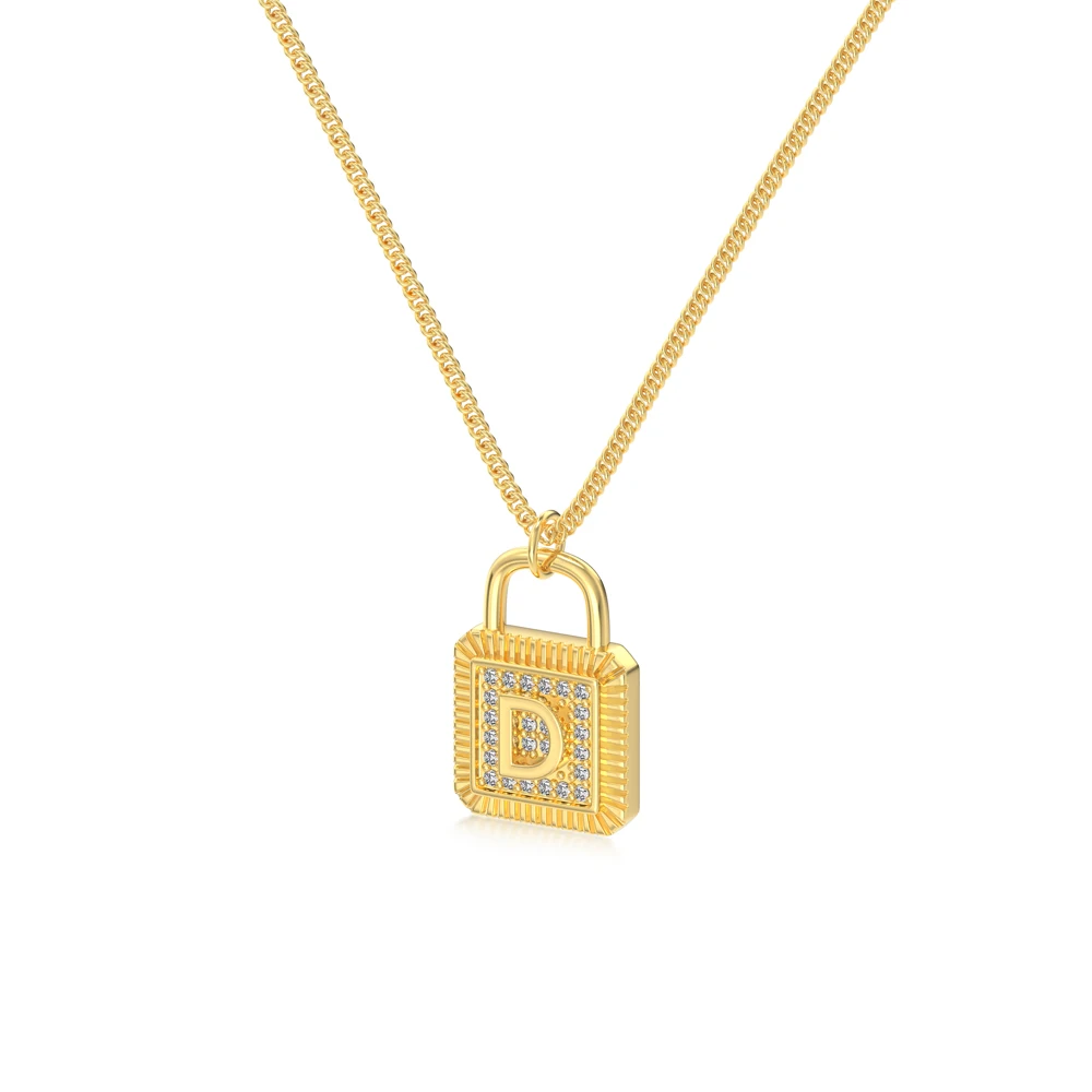 KAKODIY 925 Sterling Silver High End Boutique Jewelry for Women Wedding Engagement 26 Letter Lock Pendant Necklace detail 8