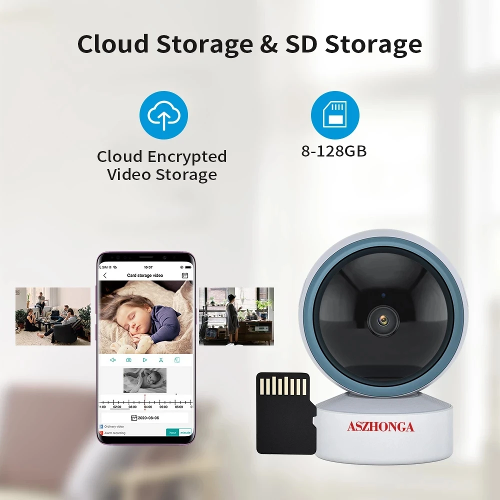 Innotronik Tuya Wifi Smart Home Camera Indoor Baby Monitor Camera Mini Camera 360 Degree Wireless CCTV