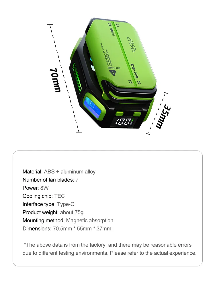 New Magnetic X111 Wireless Mobile Phone Cooling Game with 1800mAh Rechargeable Battery Mobile Phone Radiator