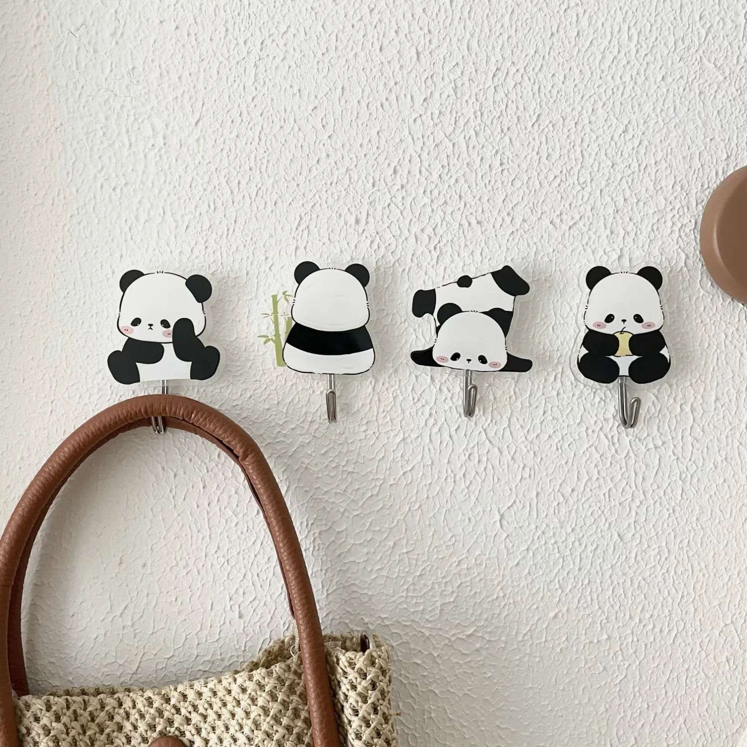 Door novelty hooks Panda gift behind door bathroom novelty hooks Cute acrylic traceless novelty hooks no punch details