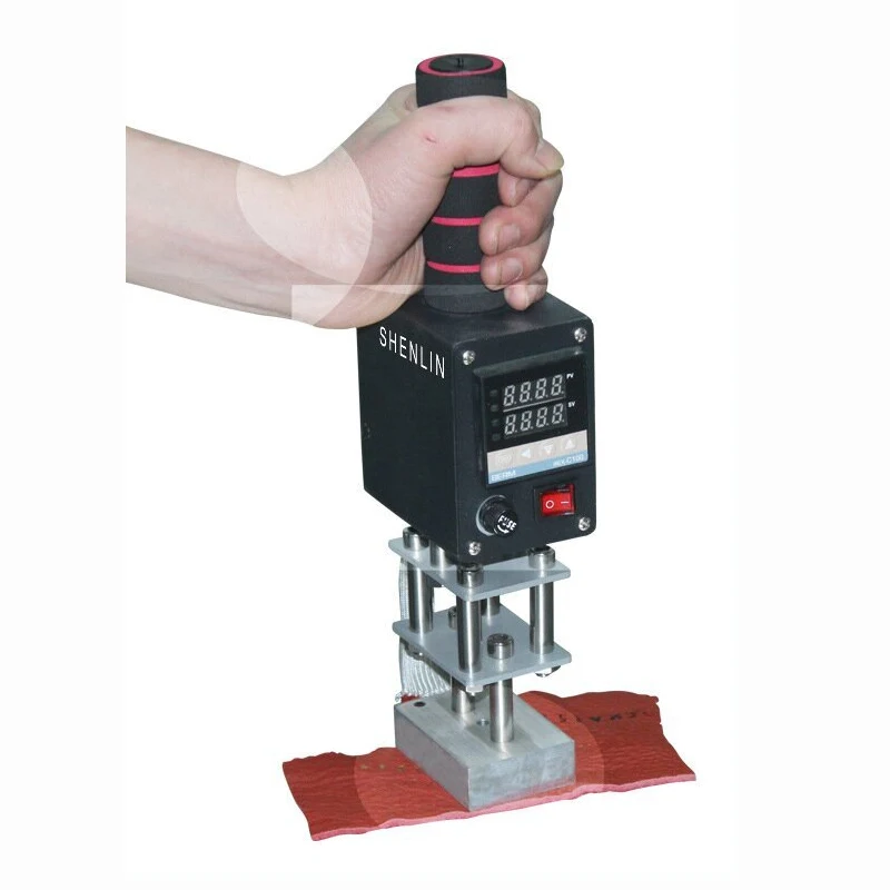 TEBAK Handheld Manual Heat Press Embossing Machine Steel Die Custom Text Logo Stamping Small Size Leather Compatible Bronzing