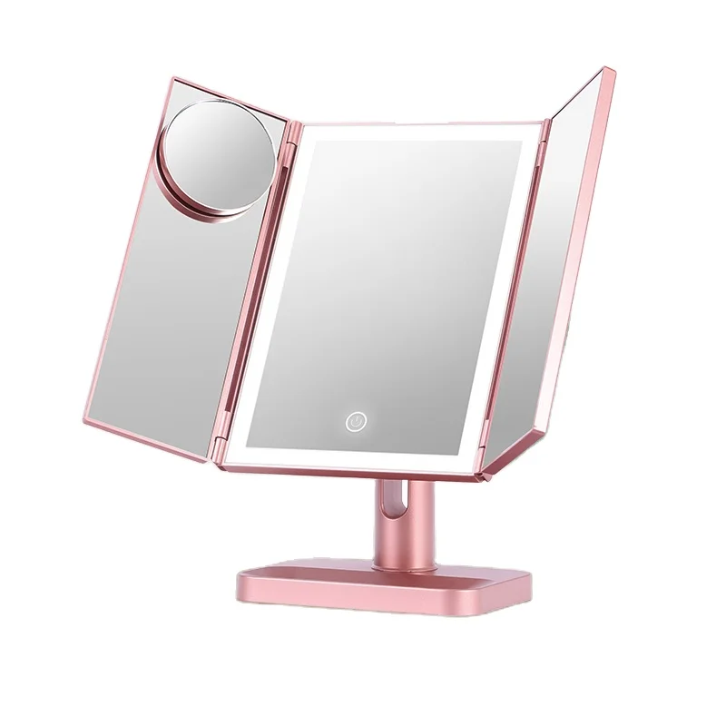 Convenient professional intelligent smart bright led cosmetic makeup vanity stand up mirror with lights