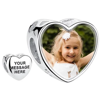 Personal Custom Photo Charm 925 Sterling Silver Jewelry Original Engrave Beads Charms For Jewelry Making