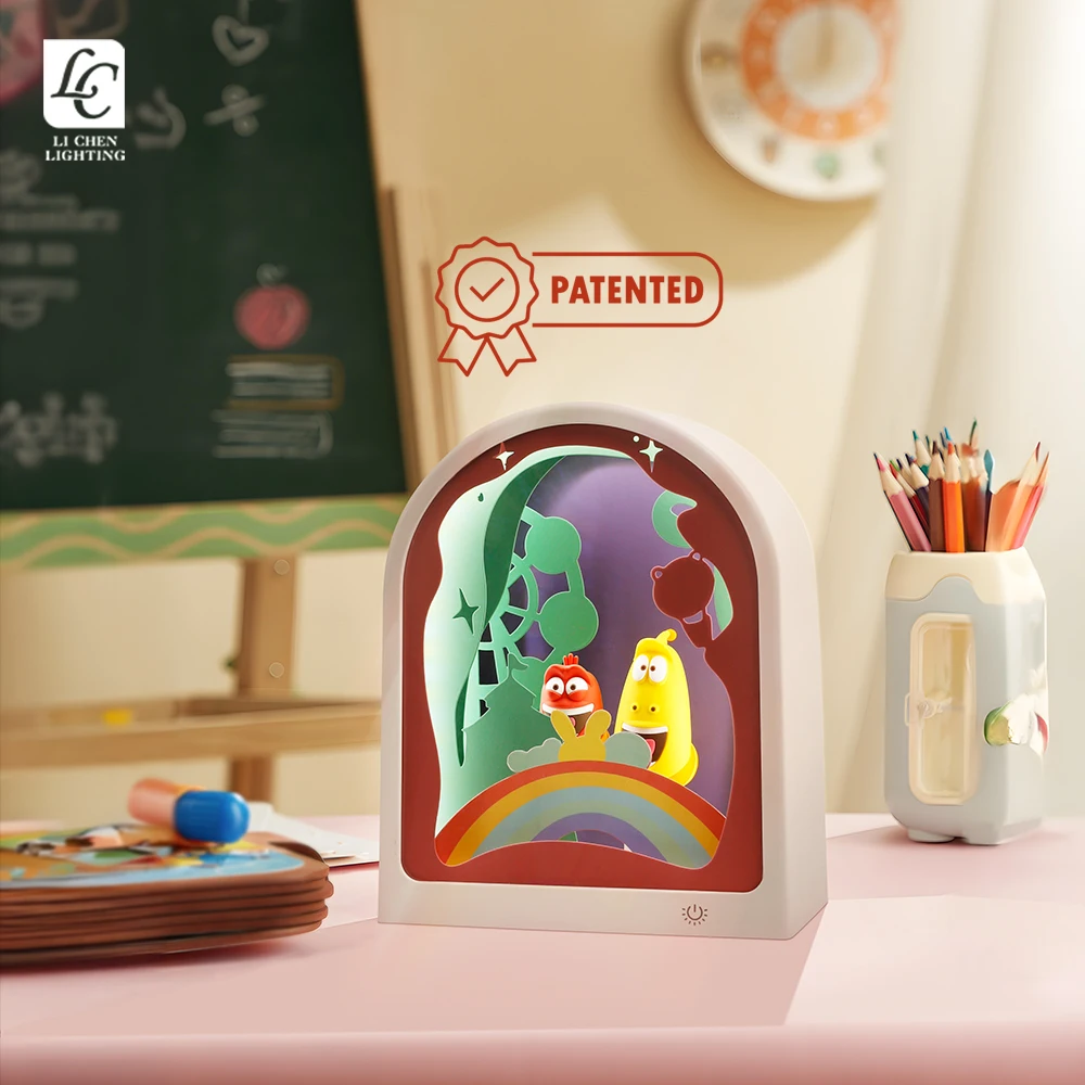 P3031TA Lovely Child Baby Kids Room Bedroom Larva Lamp Decoration Dimming Rechargeable LED Night Light Table Lamp Desk Lamp