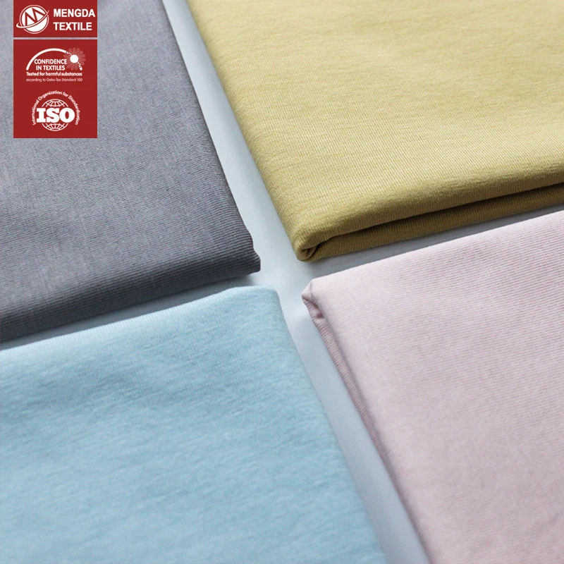 40S 95% хлопок 5% лайкра Одиночная трикотажная ткань с мерсеризированной обработкой
