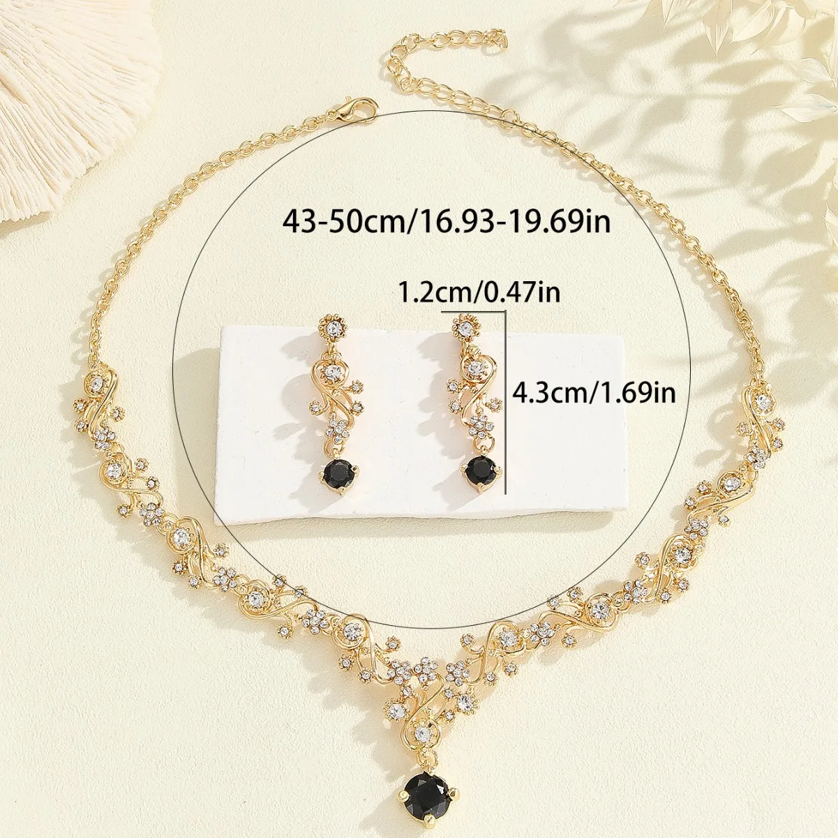 DAIHE Set-3980 Black Pendant 18k Gold-plated Jewelry Two-piece Set Custom Luxury Factory Zircon Women Party Zircon Jewelry