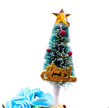 xmas cupcake plugin cake accessories plastic christmas tree cake