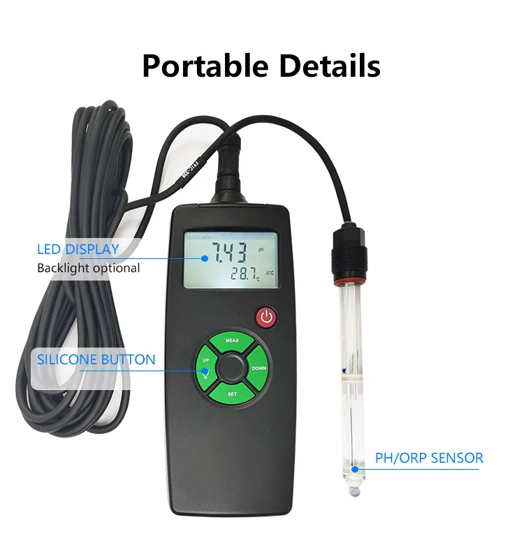 Handheld 4 In 1 Water Portable Ph Orp Tester Kit Portable 5 In1 Ph Level Tester 3in1 Ph Orp Meter