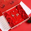W3274-6-7-bracciale collana orecchini doppio anello fiore confezione regalo