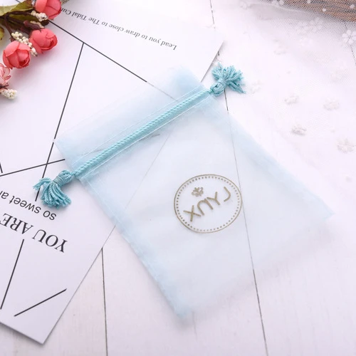 Custom Eleven Organza Bags For  Lipstick Potli Bags For Gifts Purple Drawstring Bags Small