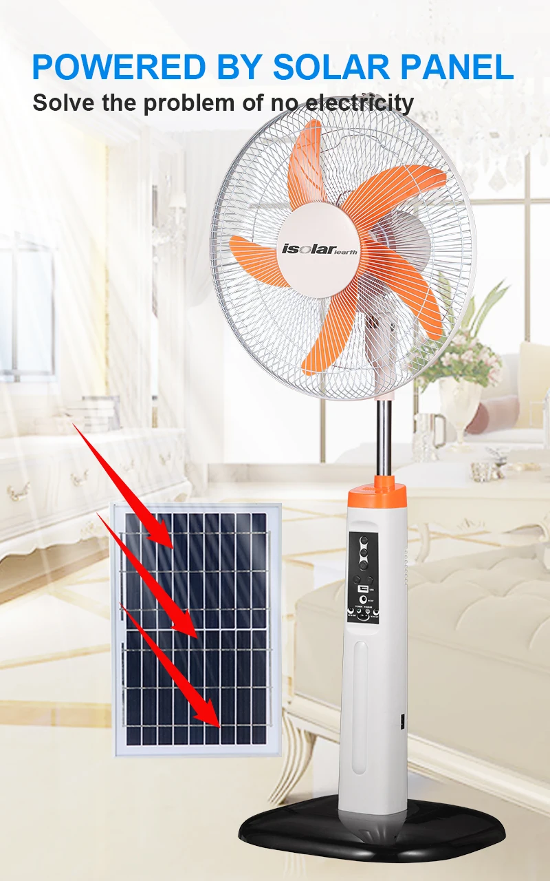 16 Inch 12v Dc Solar Fan Solar Powered Ac Dc Rechargeable Fan Price Cheap Stand Solar Fan With 2071