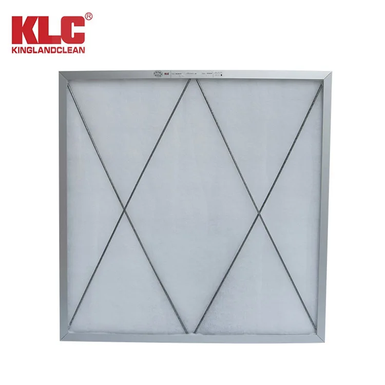 European Standard EN 779 G4 Cleanroom Panel Pre Filter Air Filter Synthetic Fiber Filter Efficiency Aluminum or Galvanized Steel
