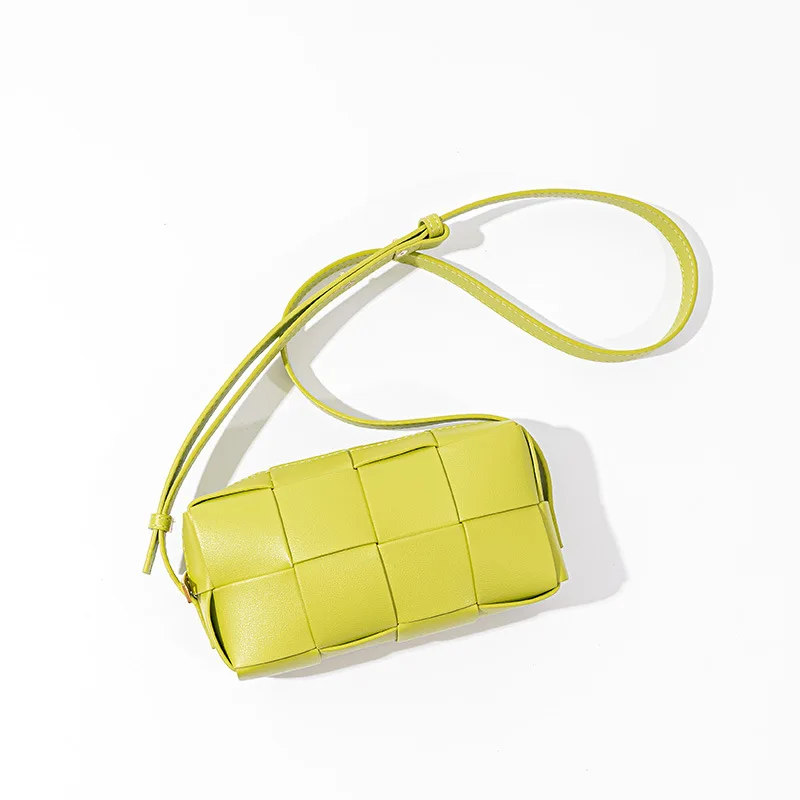 New Arrival Knit Weave Design High Quality Hot Sale Leather Single Shoulder Lady Bag Sling Bag Leather Crossbody Bag for Woman