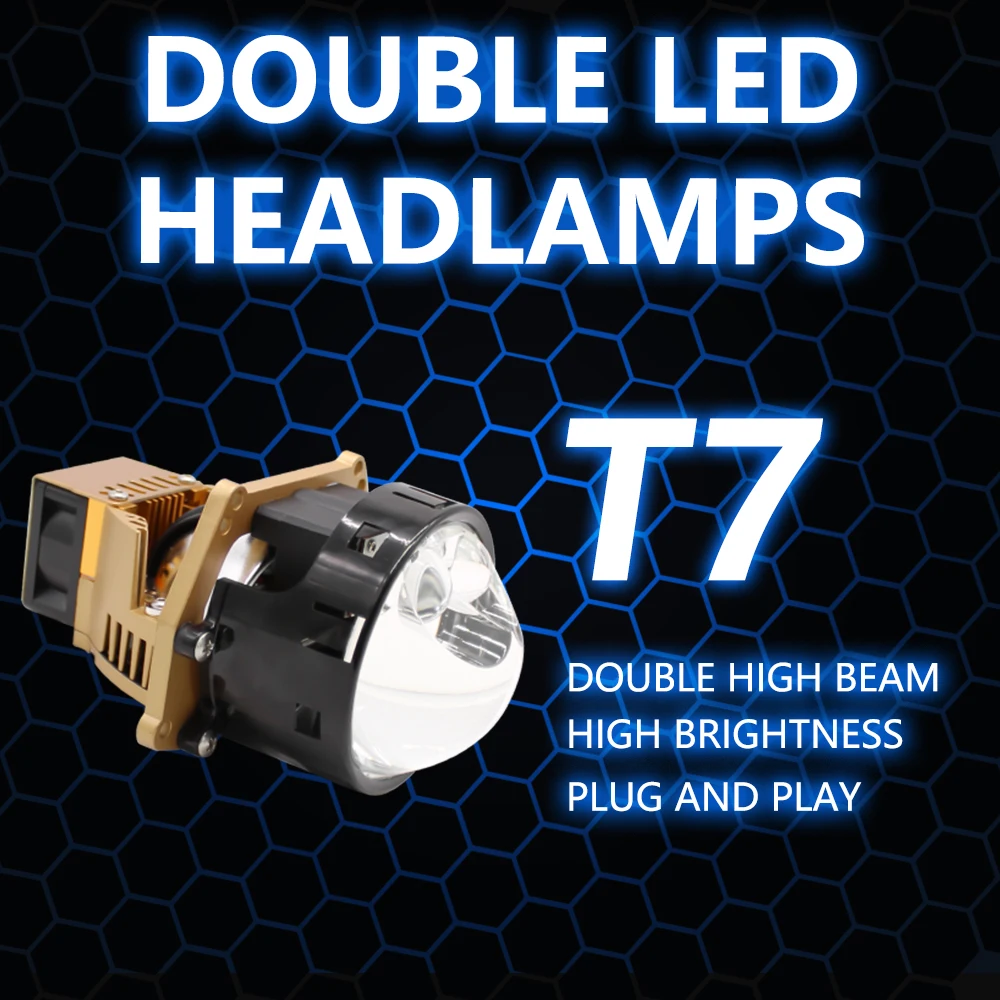 12V Car Led Projector Lens LED Headlights Light Optical Glass Lights Headlight Accessories 10000Lux Upgrade BILED Projectors