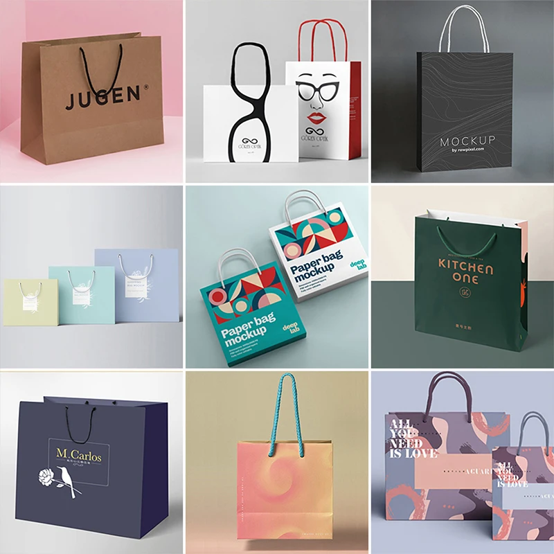 Custom Luxury Design Die Cut Handle Color Paper Gift Bag Shopping With ...