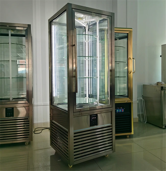 Upright Rotating Cake Display Cooler Refrigerator /Commical Bakery Showcase Cabinet