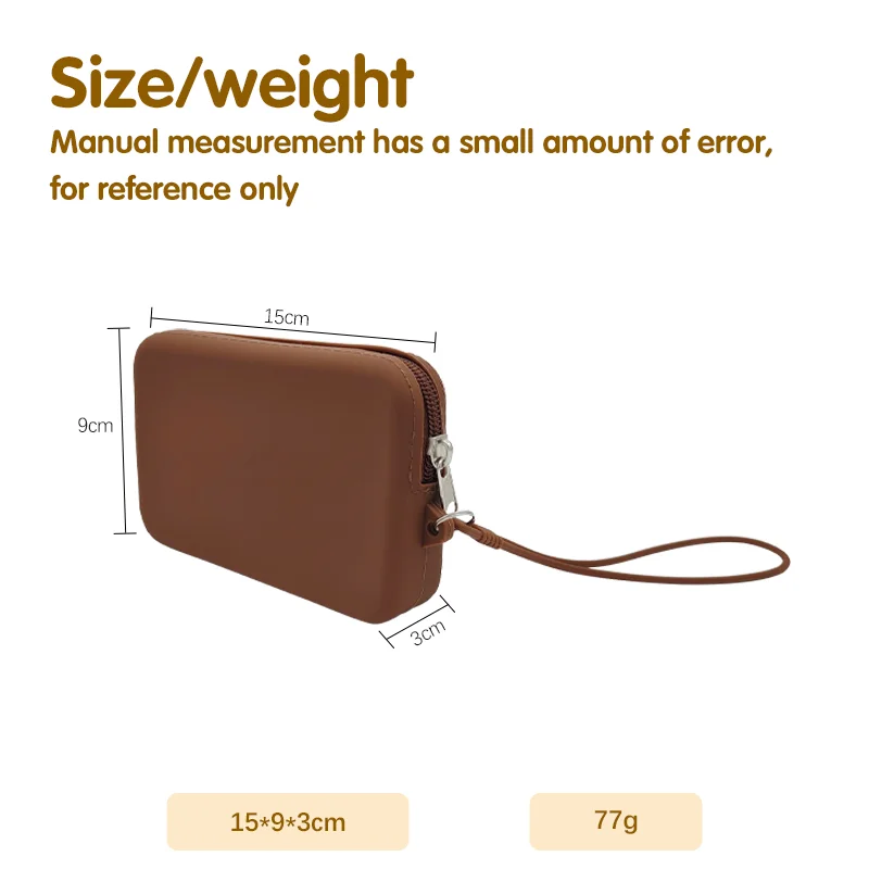 Custom Logo Outdoor Plastic Material Waterproof Silicone Coin Purse Travel Storage Pouch Toiletries Cosmetics Zipper Makeup Bag details