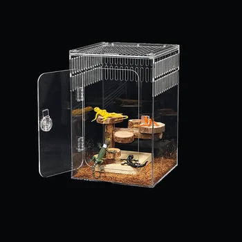 High-Definition Transparent Acrylic Crawler Pet Habitat Special Feeding Box for Lizards Spiders Reptile Amphibian Supplies