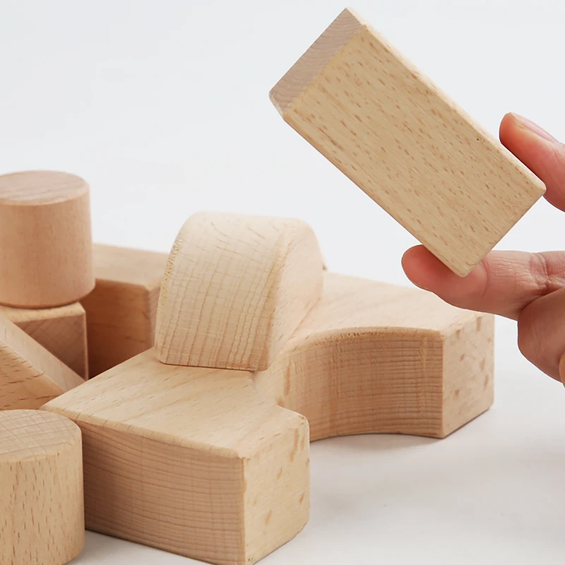 Blocchi di costruzione in legno geometrici da 11 pezzi giocattoli