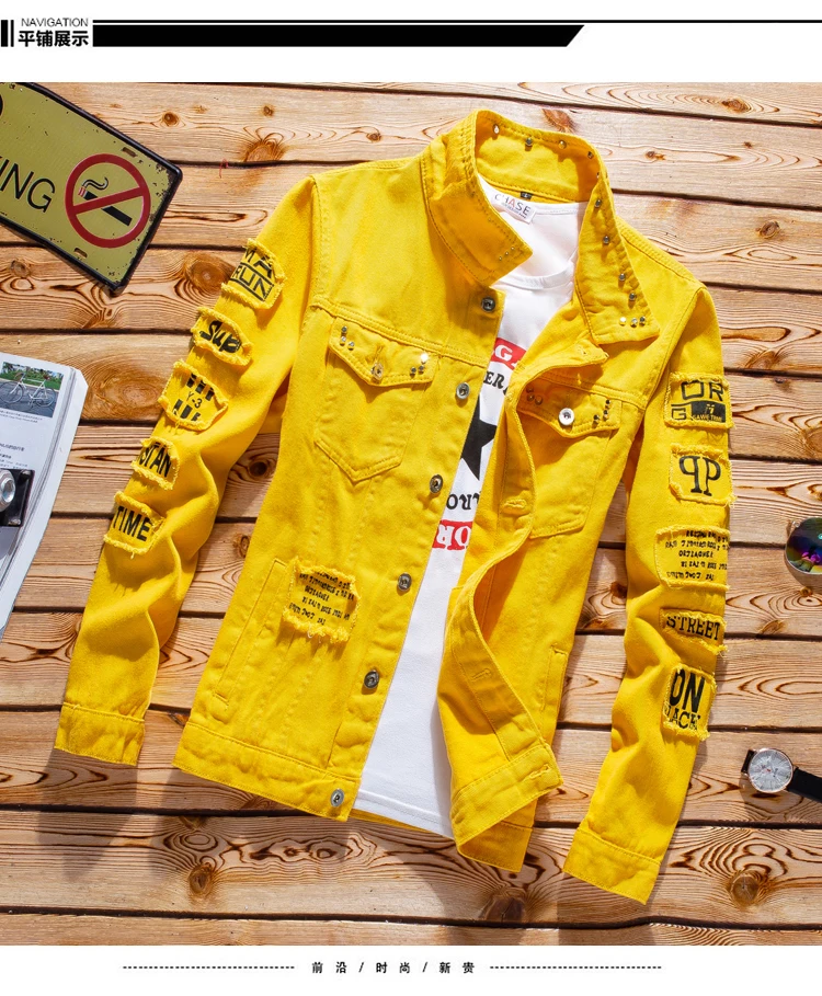 Spring and autumn men's Korean version of denim outer suit casual collocation handsome trendy jacket top clothes