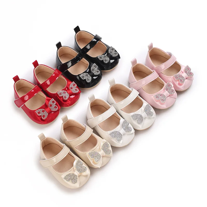 2025 Spring Summer New Arrival Infant Newborn Girl Shoes Breathable Cotton Soft TPR Soles Bowknot Princess Baby Shoes details