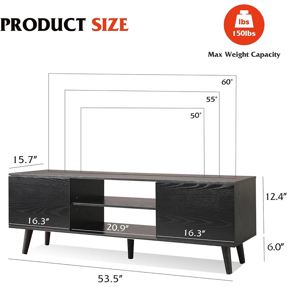 60 inch tvs entertainment center with storage cabinets tv table for living room decor-1
