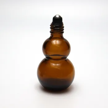 Factory Hot-Selling Gourd-Shaped Glass Bottles Stainless Steel Beads Chinese Characteristic Roll-On Sealing for Skin Care Cream