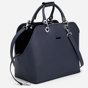 Custom Logo Pebble Leather Luxury Women Pet Dog Cat Travel Carrier Tote Bag Hand Purse