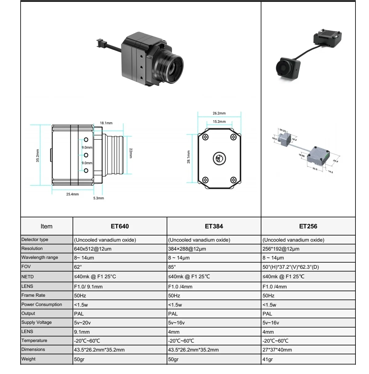 Infrared Lens Thermal Imaging Camera CVBS 256x192/384x288/640x512 Resolution Mini Camera for long range FPV RC Racing drone factory