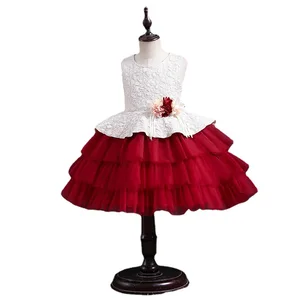 Customizable Summer Polyester Tutu Dresses Breathable Sleeveless Party Dress for Girl