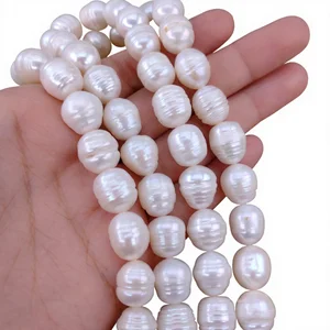 8-9mm 9-10mm AA Grade Third Party Certified YB Jewelry Brand Natural Freshwater White Rice Pearl Beads for DIY Bracelet Necklace