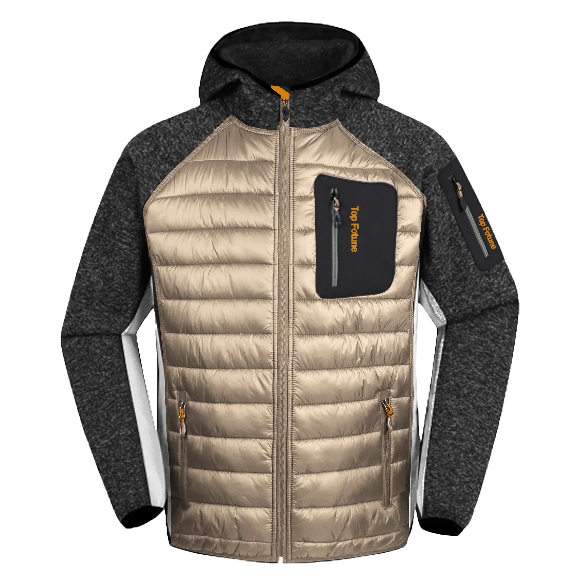 Custom Fit Style Fleece Coat Men's Padded Nylon Jackets Winter Fashionable Street Winter Soft Puffer Down Sportswear Jacket