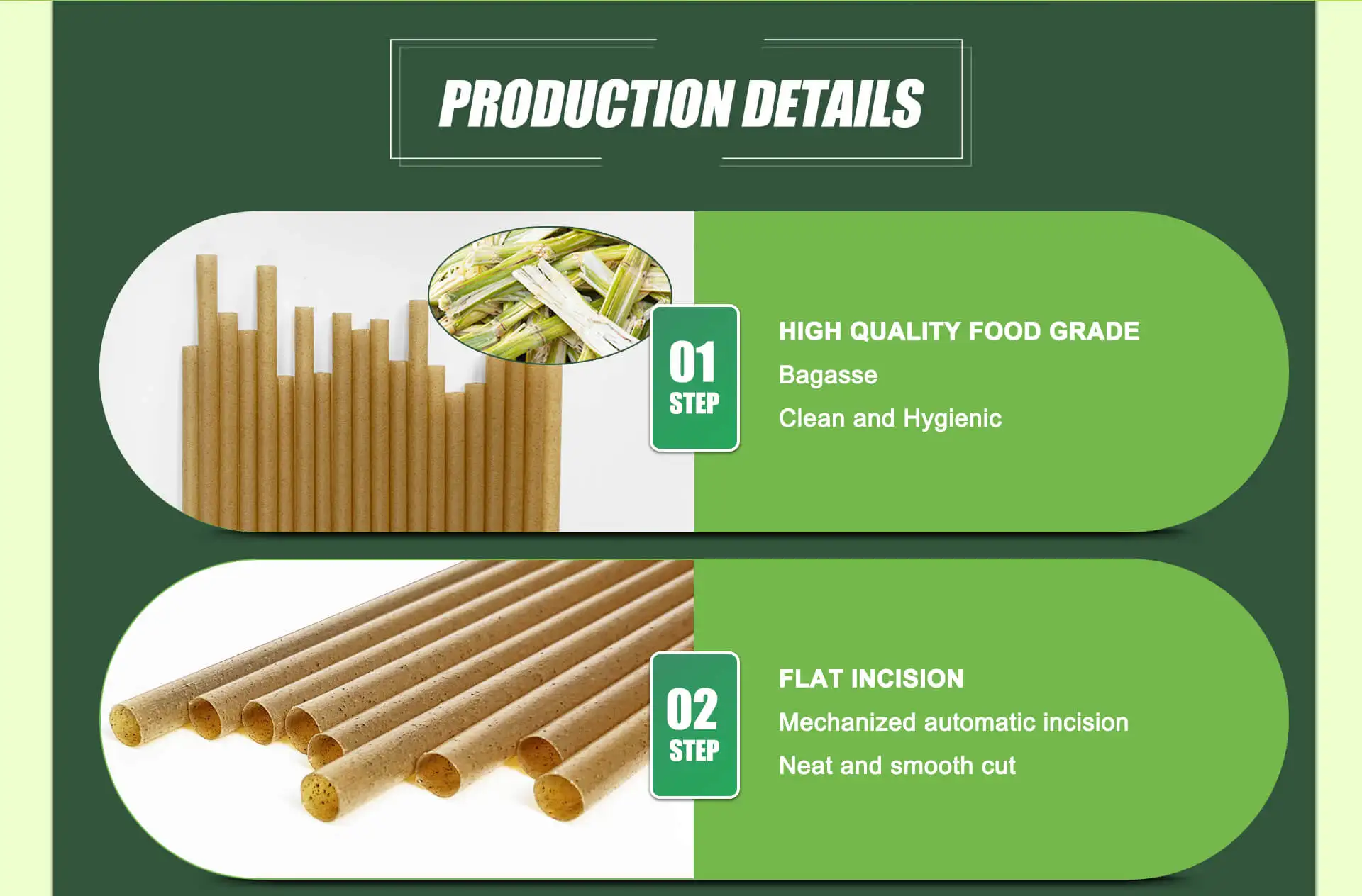 6mm 8mm 12mm Sugarcane Straws Biodegradable Plastic Free Eco-Friendly Compostable Drinking Smoothie Sugar Cane Bagasse Straw