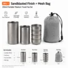 silver Sandblasted Finish + Mesh Bag