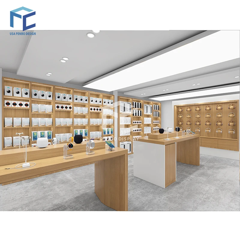 USA LOCAL Simple Small Cell Phone Accessory Stores Interior Design Customized Shop Counter Table Design to Display Mobile Phone