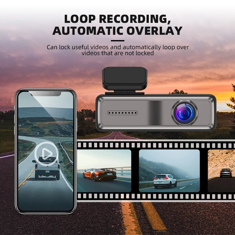Mini Convenient Universal Full Color Night Vision Dvr 64G Black Box Wifi App or Vehicle Screen Control Car Dash Camera with ADAS details