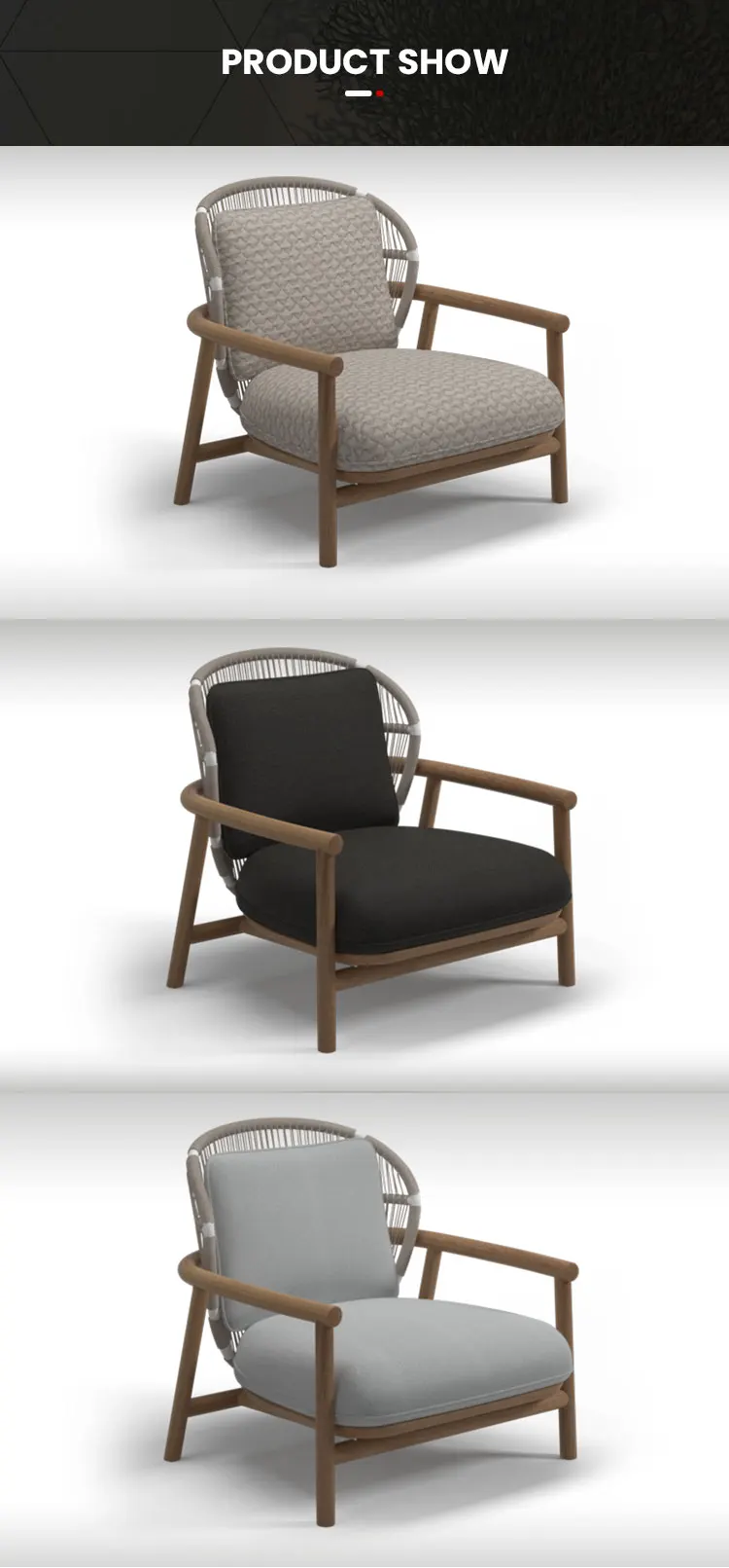 Garden Sofa Set New Design Patio Hotel Modern Style Leisure Teak Wood