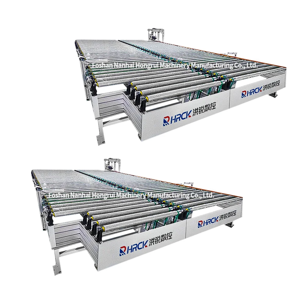 Hongrui power conveyor edge banding machine double row straight roller table