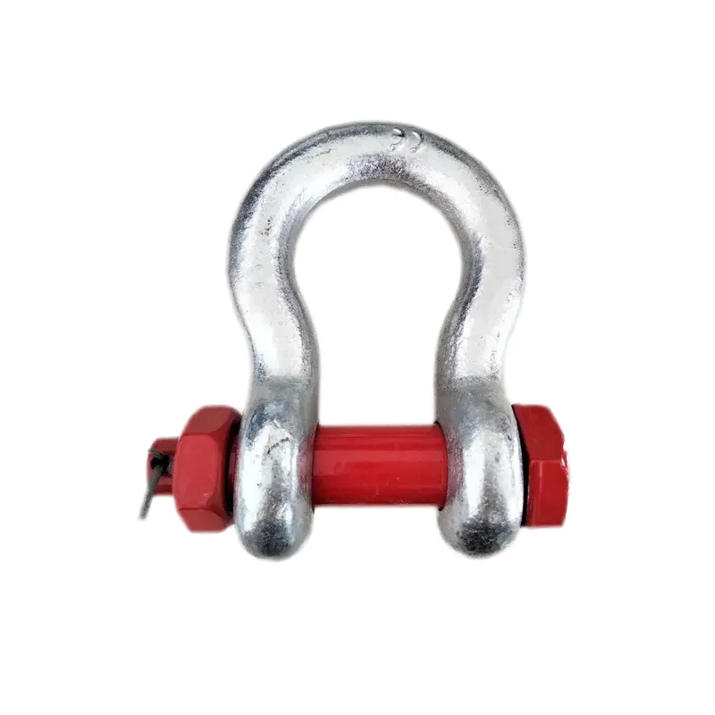 WLL 2T-200T US Large Bow Shackle G2130 G2150 Steel Tow Shackle Lifting Galvanized Surface Marine Hardware Industrial