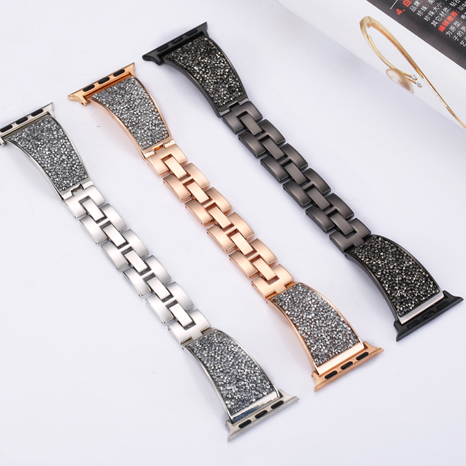 Luxury Metal Watch Band Replacement Fashion Strap for Apple Watch Series 6 SE 5 4 3 2 1 for iWatch 38 40 40 44 mm