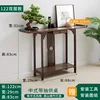 Walnut-colored double-layer altar table with drawers, 120cm long
