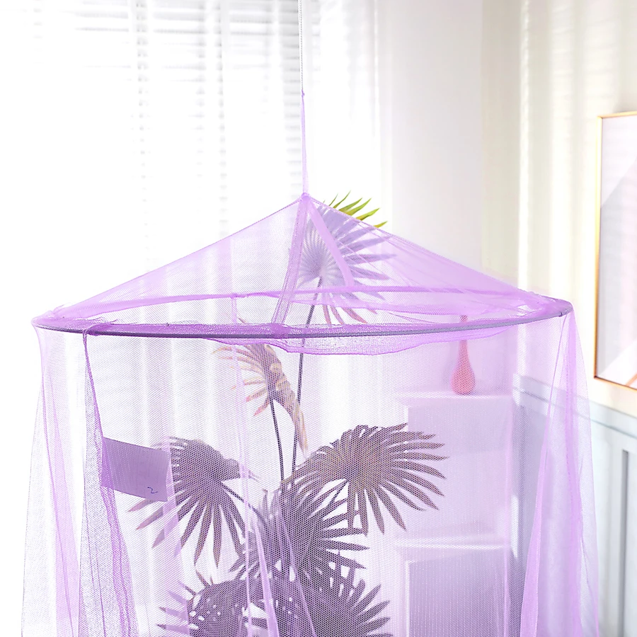 Purple Round Conical Mosquito Net and Bed Canopy