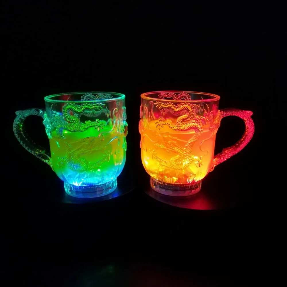 Bpa Free Plastic 285ml Light Up Cups Hotel Rainbow Color Cola Glow ...