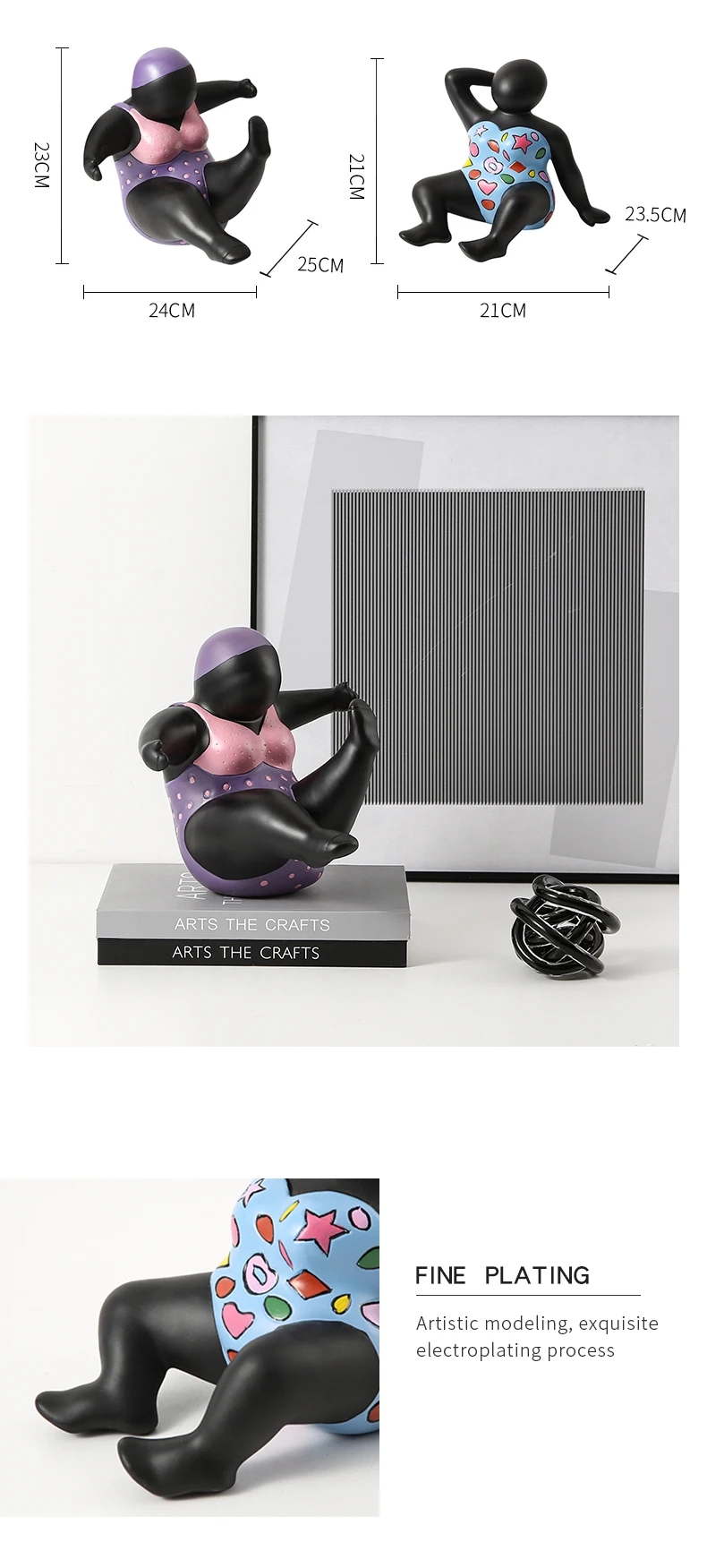 Flolenco 2022 Luxury Modern Swimsuit Character Fat Lady Resin